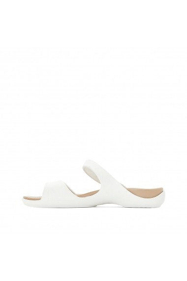 Sandale cu talpa plata Crocs GEP691 alb