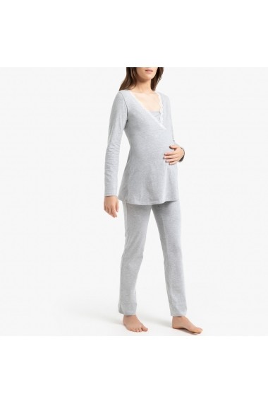 Pijama pentru gravide La Redoute Collections GGK892 gri