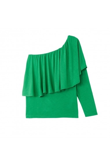 Bluza verde asimetrica cu maneca lunga La Redoute Collections GFJ022