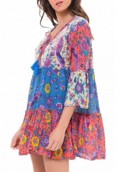 Rochie scurta de zi Lady Boho DRESS3947 Multicolor
