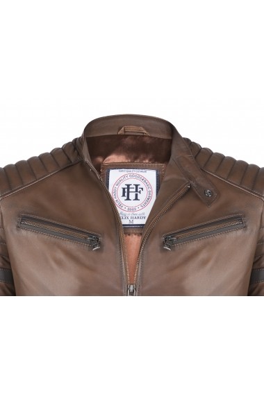 Jacheta din piele FELIX HARDY FE9253797 Maro