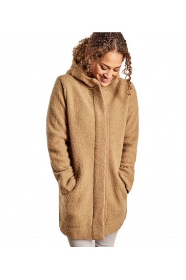 Palton din lana Wool Overs F80L-Camel Maro