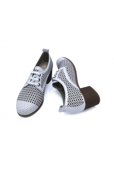 Pantofi cu toc piele naturala Torino 382 albi