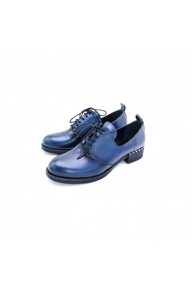 Pantofi piele naturala Torino 845 albastri sidef
