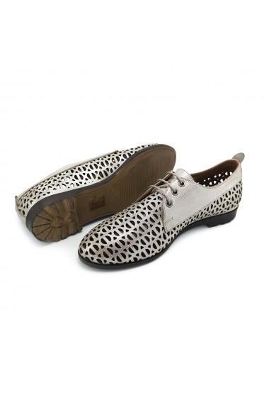 Pantofi piele naturala Torino 721 vizon Argintiu