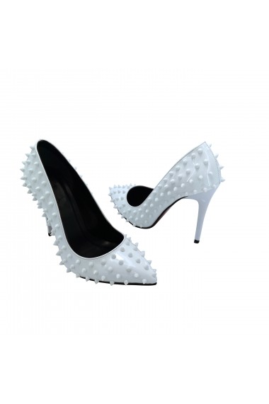 Pantofi cu toc Torino T-036 Albi