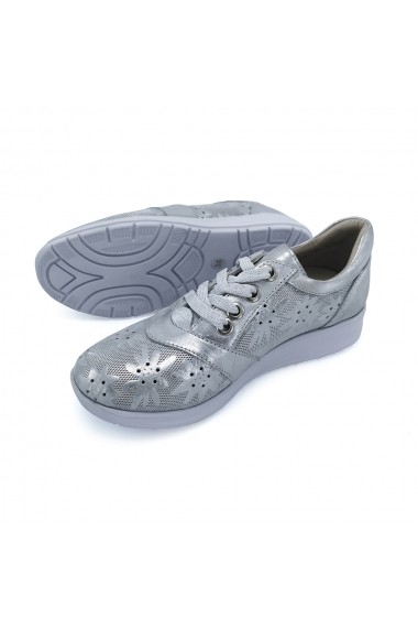 Pantofi piele naturala Torino 9916 argintiu