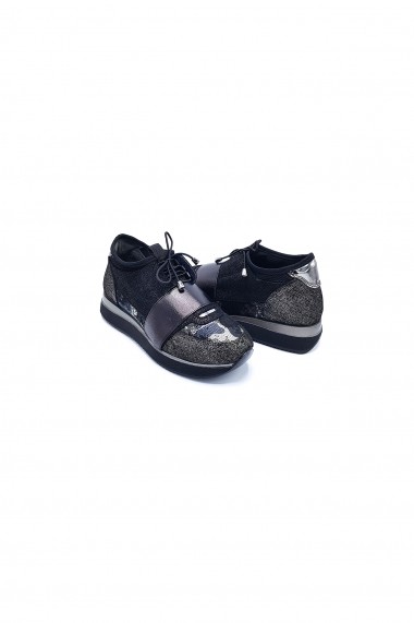 Pantofi piele naturala Torino 3010 argintii