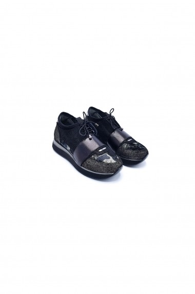 Pantofi piele naturala Torino 3010 argintii