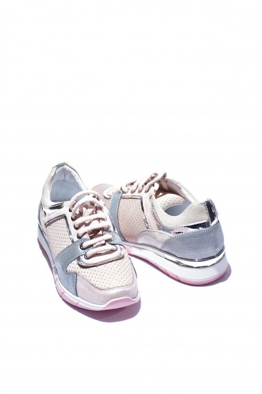 Pantofi piele naturala Torino 456 roz pudra