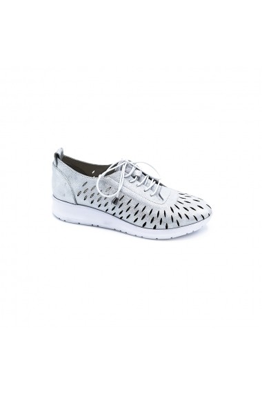 Pantofi piele naturala Torino 9912 albi sidef