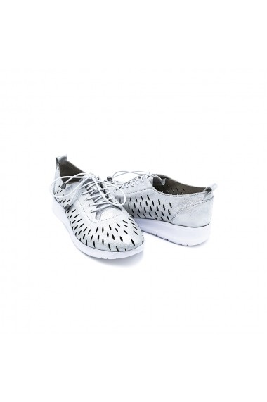 Pantofi piele naturala Torino 9912 albi sidef