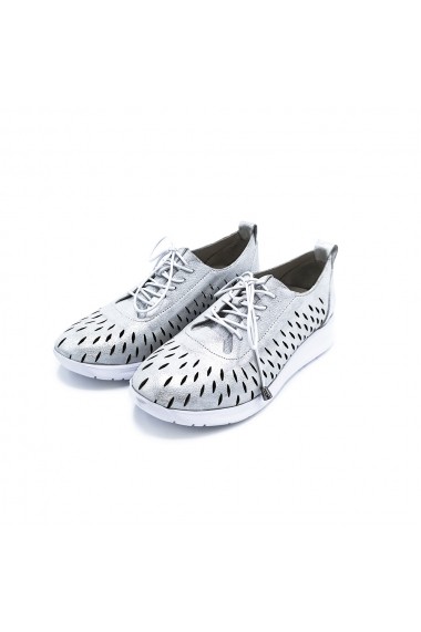 Pantofi piele naturala Torino 9912 albi sidef
