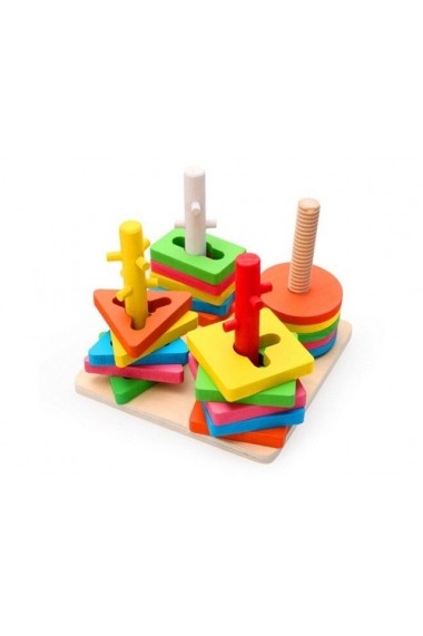 Set de construit Montessori cu 4 forme