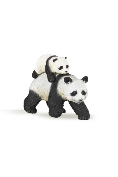 Figurina Papo Panda cu pui Multicolor