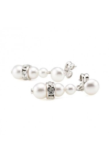 Cercei cu perle Swarovski Carla Brillanti 3245 White Pearl