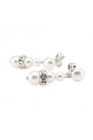 Cercei cu perle Swarovski Carla Brillanti 3245 White Pearl
