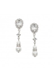 Cercei cu perle si cristale Swarovski Carla Brillanti 3356 Crystal &Pearls