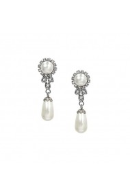 Cercei cu perle si cristale Swarovski Carla Brillanti Flower Pearl