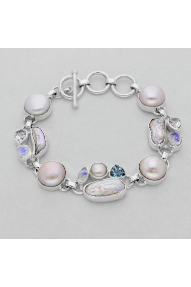 Bratara Fine Jewelry din argint veritabil 925 cu perle naturale si pietre semipretiose