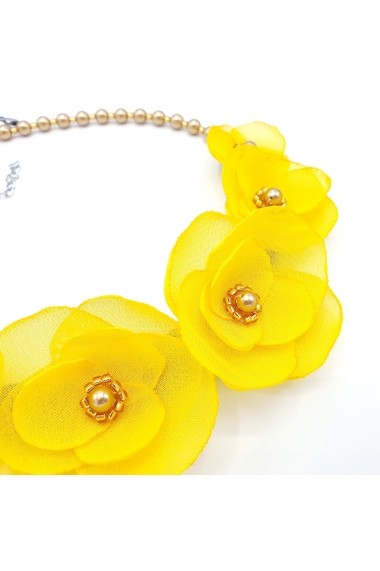 Colier cu flori Zia Fashion Sunshine galben