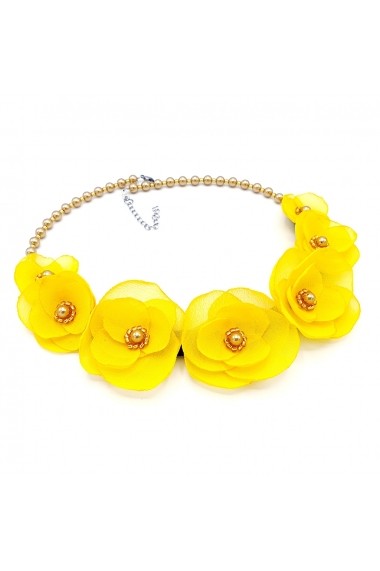 Colier cu flori Zia Fashion Sunshine galben
