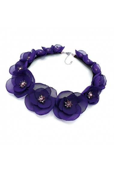 Colier cu flori Zia Fashion Purple Bloom mov