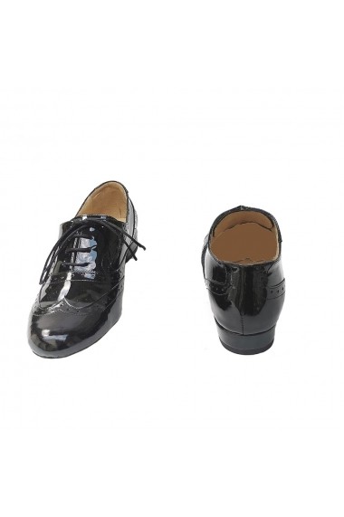 Pantofi oxford Veronesse piele naturala lacuita negru
