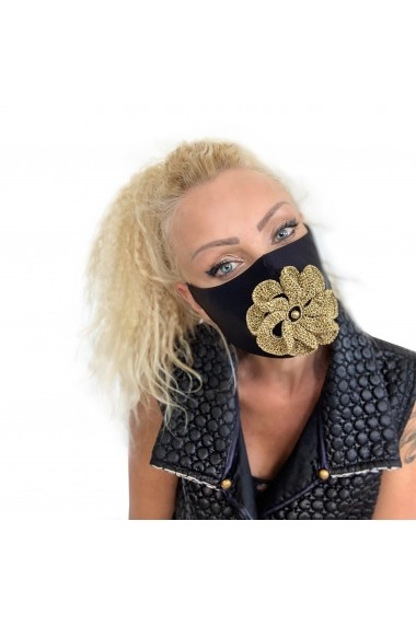 Fashion Mask Gold Flower