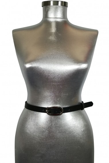 Curea Mabotex glitter negru cu catarama metalica argintie 2cm